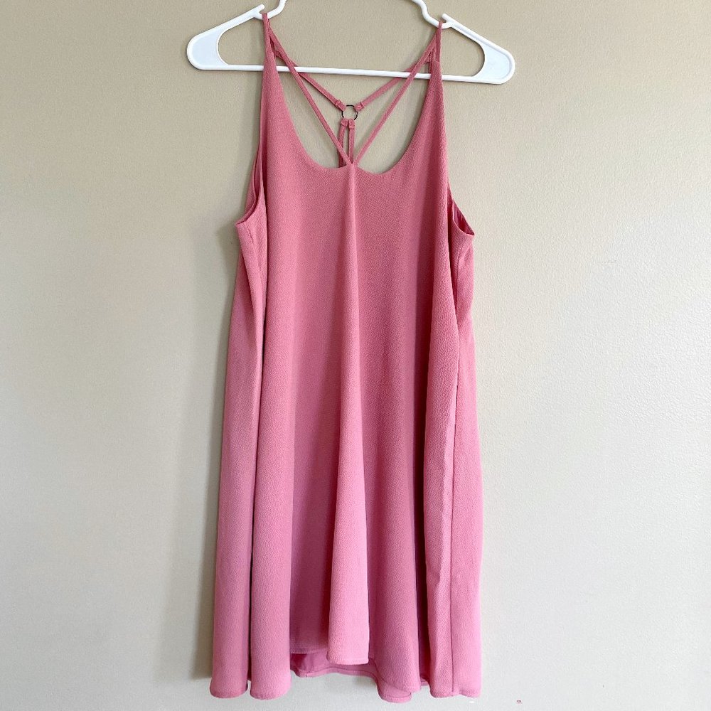 Blue Rain NWT flowy pink strappy tank dress boho